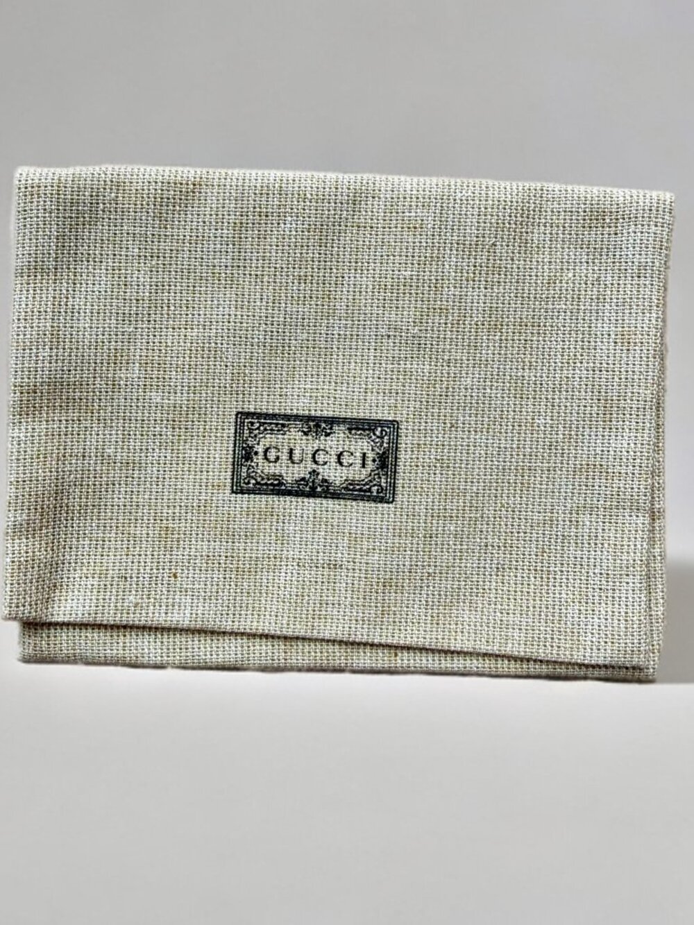 Gucci Brown Beige Burlap Accessory Flap Dust Bag 3.5" x 4.5"